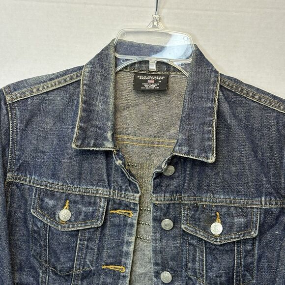 Polo Ralph Lauren Denim Jacket Rhinestone Flag Size Medium - Picture 2 of 12